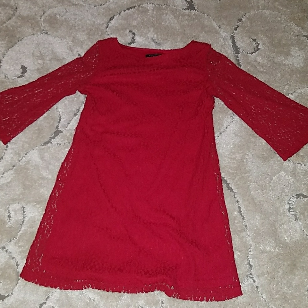 Red lace dress
